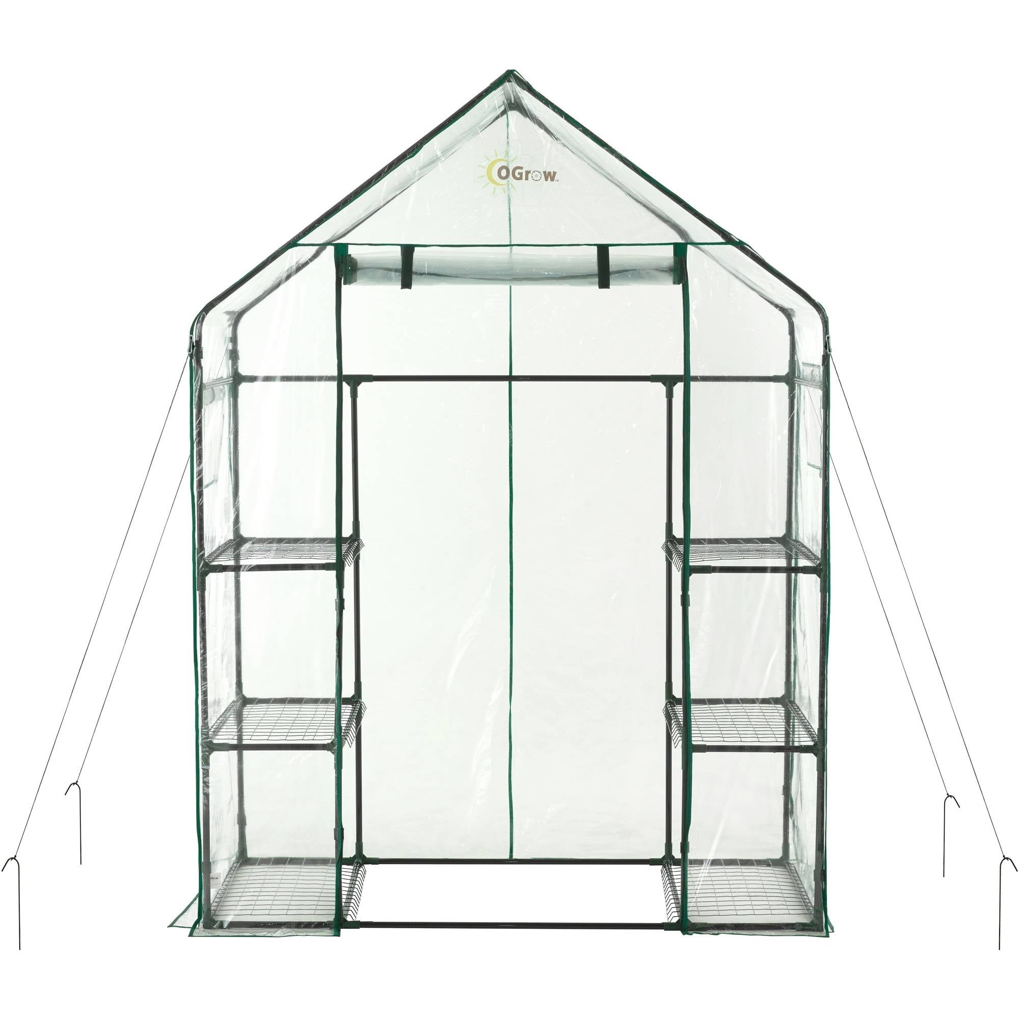 Ogrow Deluxe Mini Walk-In 3-Tier 6-Shelf Portable Greenhouse by KSH Brands