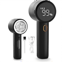 Fabric Shaver and Lint Remover, Rechargeable Electric Sweater Defuzzer with 3 Speeds and 6-Blade Design, Portable Fabric Care Tool with LED Display for Clothes, Couch, Blankets, and More