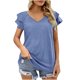 thumbnail image 2 of ICHUANYI Clearance Women's Fashion Tops Casual Loose Fit Tee Shirts Blouse Print V-neck Shirt(Blue, XL) Ichuanyi Ichuanyi, 2 of 9