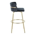 thumbnail image 2 of LumiSource Gold Metal, Black Velvet Cinch Claire 30" Fixed-Height Barstool - Set of 2, 2 of 4