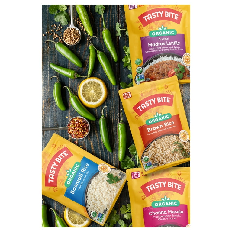 4 pack) Tasty Bite Organic Madras Lentils 10oz - Savory lentil