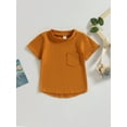 thumbnail image 2 of GXFC Toddler Baby Boys T-Shirt Kids Boys Short Sleeve Solid Shirt Children Boys Summer Casual Tops with Pocket 6M-4T, 2 of 8