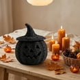 thumbnail image 4 of THOPBPRK 2026 New Black Halloween Pumpkin Jack-O'-Lantern with Detachable Witch Hat Lid, Halloween Jack-O-Lantern Woven Container for Treats, Fall Home Organization & Holiday Decoration , 11 Inch D, 4 of 5
