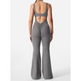 thumbnail image 5 of Surakey Yoga Pants for Women Wide Leg Palazzo Pant Athletics Flare Trousers Bell Bottoms Sleeveless Overalls Jumpsuits Square Neck Playsuit One Piece Workout Rompers, 5 of 6