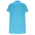 thumbnail image 6 of Babysbule Women's V Neck Button Up Cotton Linen Blouse, Casual Short Sleeve Loose Fit Tunic Top for Summer and Spring Daily Wear, 6 of 6