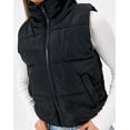 thumbnail image 3 of CoCopeaunts Womens Stand Collar Padded Puffer Vest Sleeveless Outerwear Lightweight Full-Zip Padded Gilet, 3 of 3