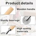 thumbnail image 3 of Cutter Wheel, Roller with Groove Edge Pastry Cutter Wheel, Long Wooden Pasta Making Accessories, Biscuit Baking Tools, 3 of 4