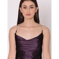 thumbnail image 5 of DressBerry Women's Solid Mini Dress Sleeveless High Rise Cowl Neck Fine Lycra Chain Straps Body Fit One Piece, 5 of 7