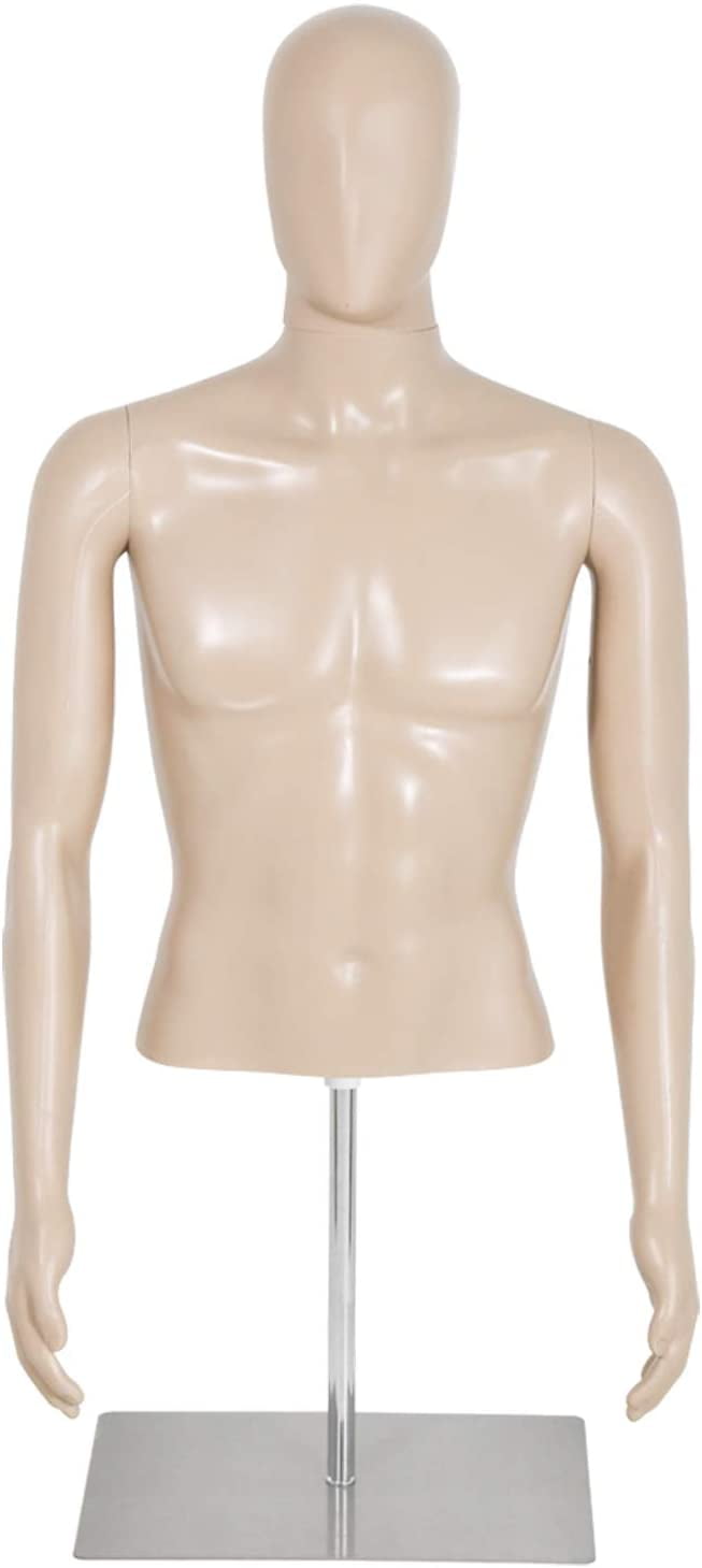 Details about   One Male Mannequin Torso FLESH HOLLOW BACK DRESS FORM w/ Stand & Hanger 
