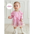 thumbnail image 3 of Newborn Baby Girl Lace Romper Dress Embroidery Butterfly Long Sleeve Ruffle Mesh Tutu Dress 3 6 12 18 Months Cute Jumpsuits with Headband, 3 of 9