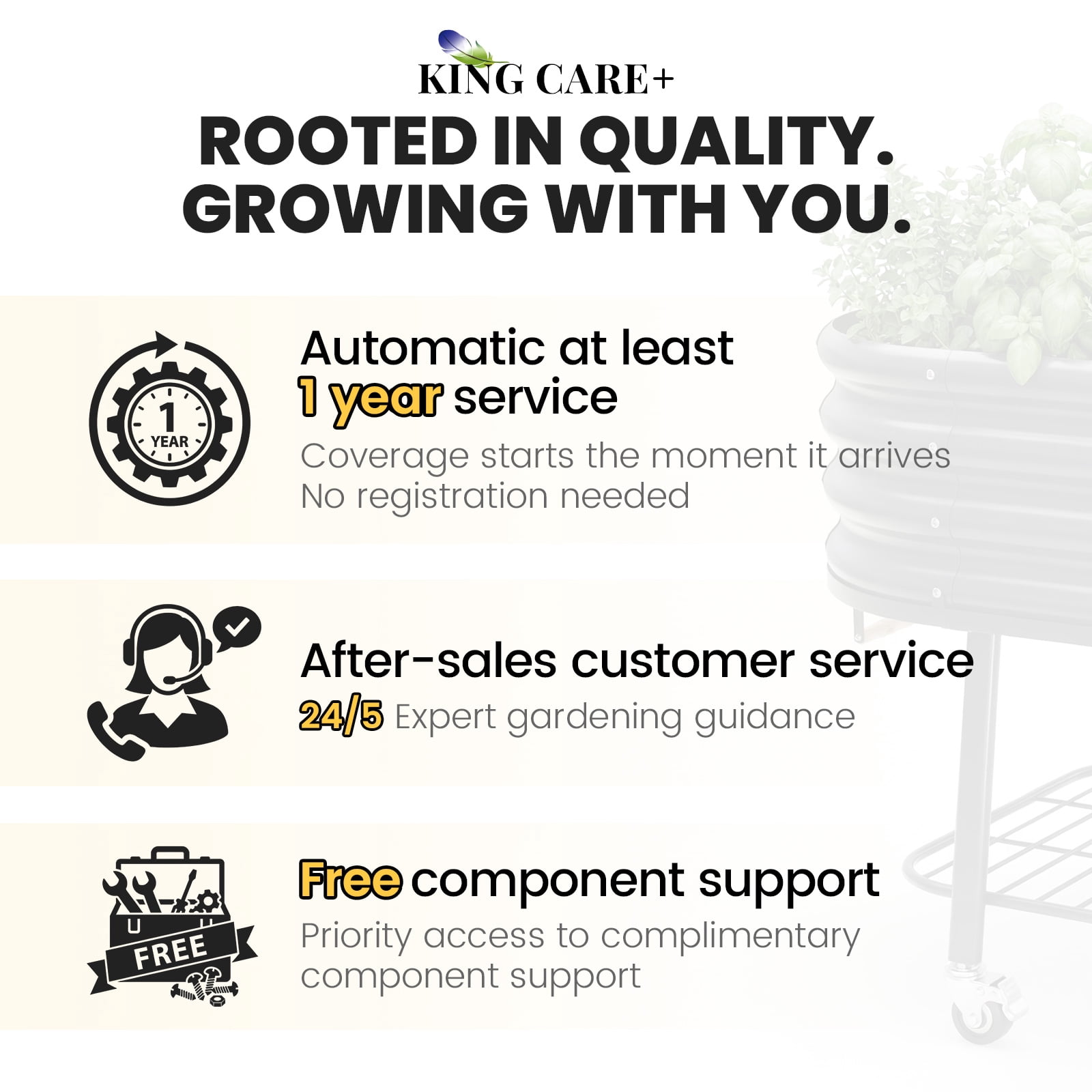 King Bird Galvanized Steel Metal Raised Garden Bed Kit with Storage Shelf & Wheels 47"x23"x30" Metal Planter Box, Elevated Garden Bed  Outdoor for Vegetables Flowers Dark Gray