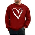 thumbnail image 2 of PNTUTB Fashion Valentine's Day Print Loose Comfort Casual Long Sleeves Crew Neck Pullover Sweatshirts for Men, 2 of 6