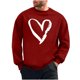 thumbnail image 2 of Amzcrzy Sudadera Para Hombre, Con Estampado De Corazones, Informal, De Manga Larga Y Cuello Redondo, Con Capucha, Camiseta De Manga Larga Y Cuello Redondo, Color Rojo, M, 2 of 6