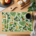thumbnail image 2 of St. Patrick's Day Placemats Set of 4, Spring Shamrocks Green Love Hats Retro Placemats for Dining Table, Place Mats for Kitchen Tabletop, Waterproof Wipeable Dining Table Mats Set, 2 of 9