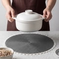 thumbnail image 4 of Unique Bargains Round Placemats Set of 6 Woven Table Mats Dark Gray 15.7x15.7inch, 4 of 6