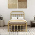 thumbnail image 3 of NNV Vintage Platform Metal Twin Bed Frame, Easy Assembly, Gold, 3 of 7