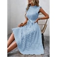 thumbnail image 6 of Women Summer Casual Midi Maxi Dresses Short Sleeve Light Blue M, 6 of 8