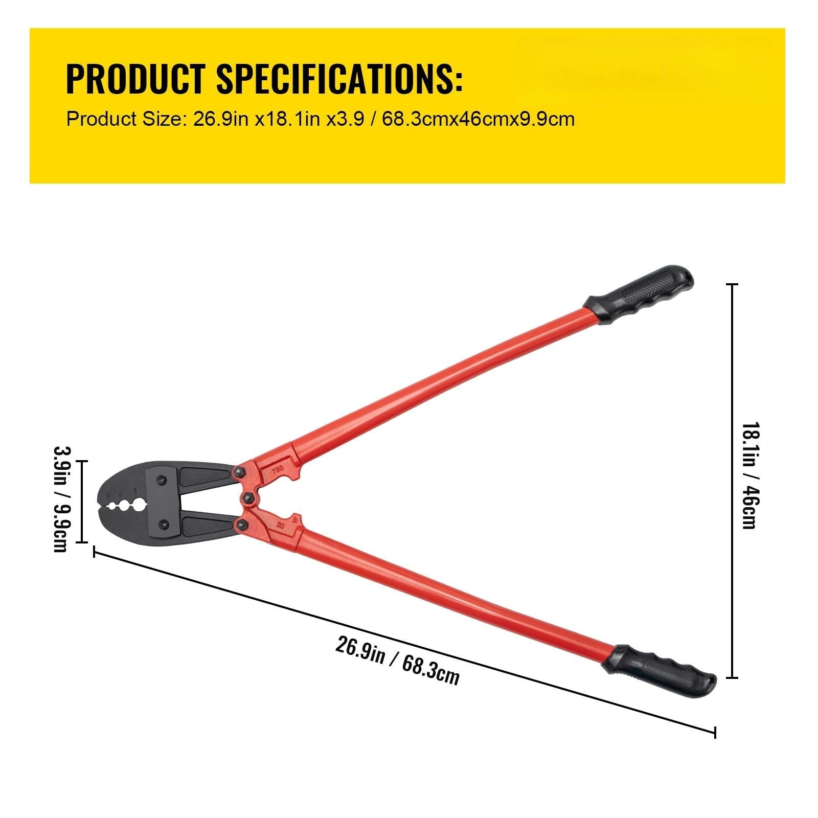 VEVOR Hand Swager Crimper 30 Inch,Swaging Tool for 5/32" 1/4" 5/16" Wire Rope,Hand Cimping Tool for Copper Aluminum Oval Sleeves and Stop Sleeves,Wire Rope Crimping Tool Swage Tool Long Handle Lab