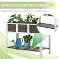 thumbnail image 3 of Outsunny 47'' x 23'' Raised Garden Bed w/ Storage Shelf, 2 Tiers Elevated Planter Box Stand for Vegetables, Flowers, Herbs Backyard, Patio, Balcony, 3 of 9