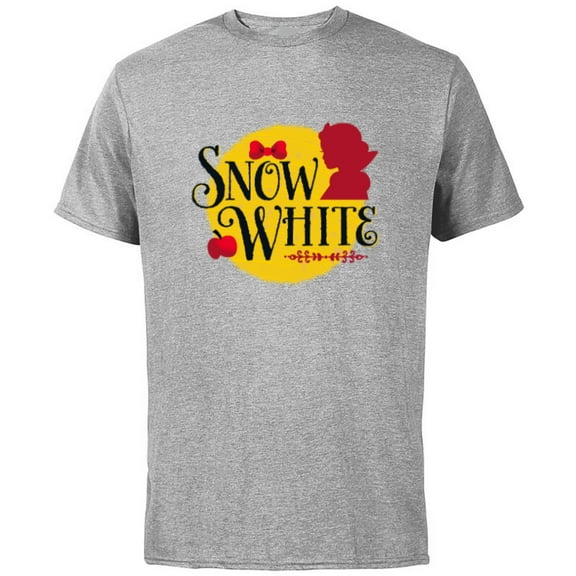 Disney Princess Snow White Name and Silhouette - Short Sleeve Cotton T-Shirt for Adults - Customized-Athletic Heather