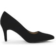 thumbnail image 4 of Dream Pairs Women's Fashion Comfort Pointed Toe Stilettos Pump Shoes Slip On Low Heel Dress Shoes KUCCI BLACK/SUEDE Size 7, 4 of 6