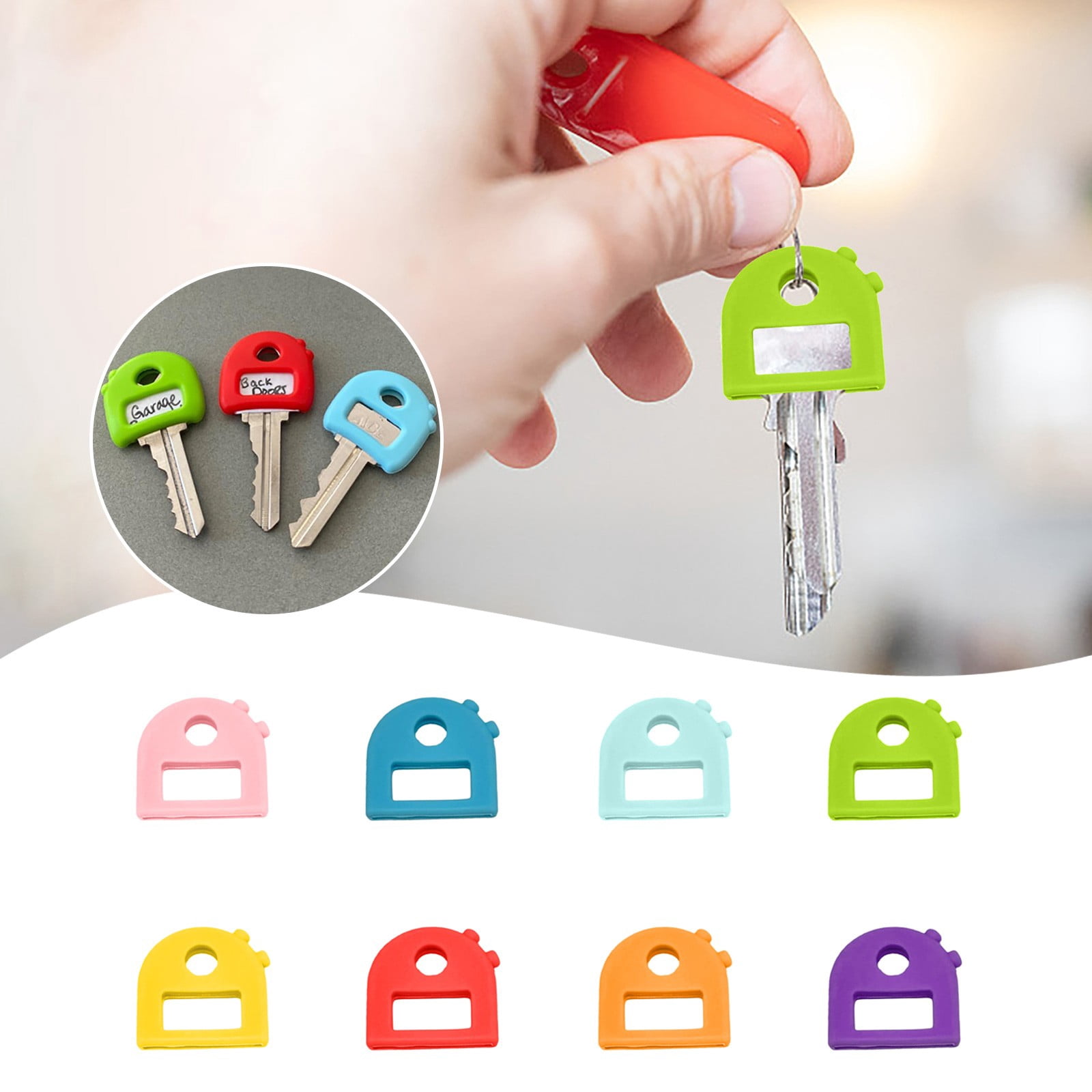 Replio Key Labels Stretchy All Key Covers Caps Key Caps Tags ONE Size FITS Most Keys.Includes Blank Labels And Printed Labels.Cute Key Accessories Home decor