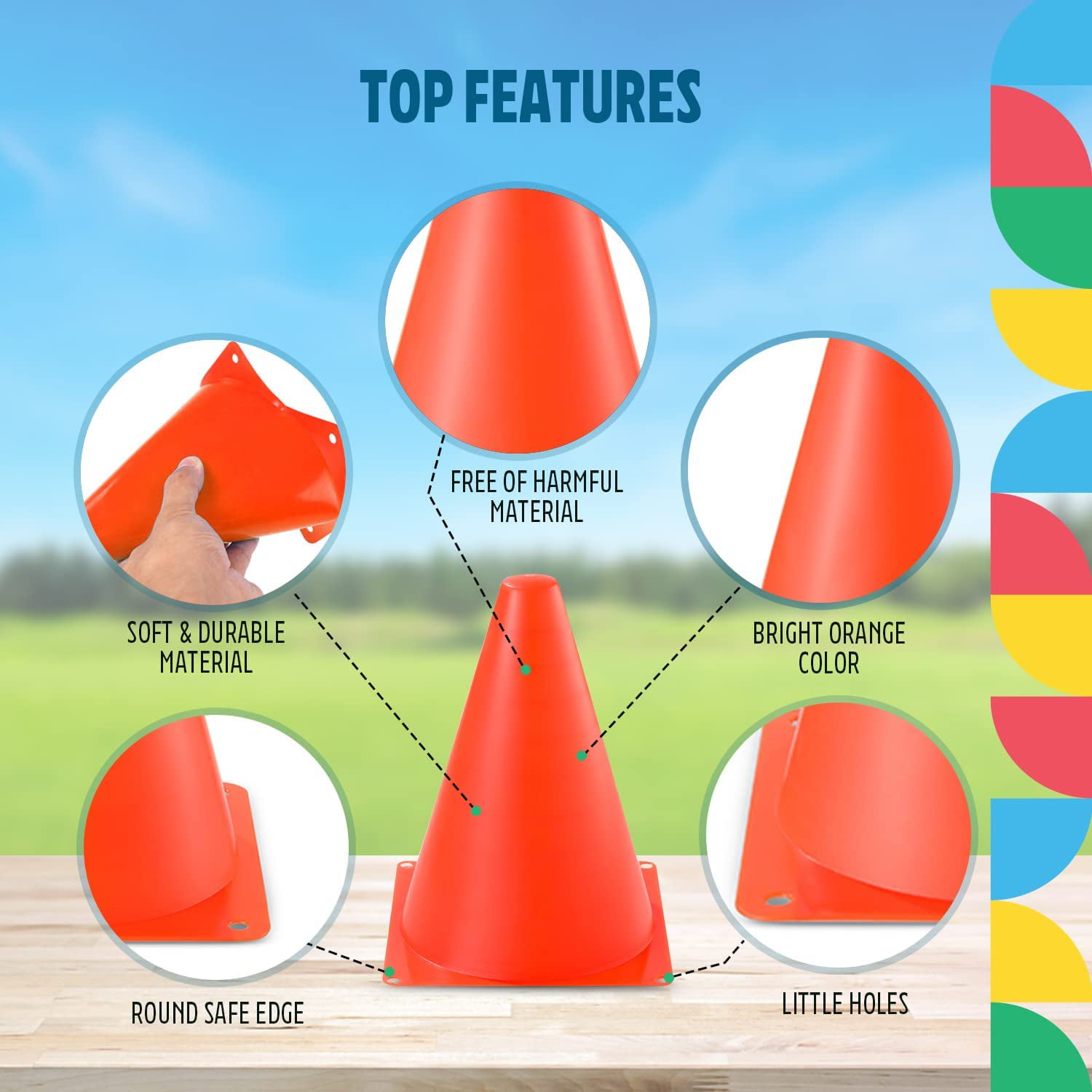 Mini Traffic Cones Toy Pack Of 10 1.5 Inches RC Training Obstacle Course 