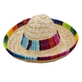 thumbnail image 1 of WHAMVOX 3Pcs Mini Sombrero Hats Mexican Style Bamboo Beige For Parades, 1 of 6