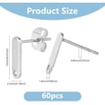 thumbnail image 2 of 1set 60Pcs Stud Earring Findings Rectangle Earrings Studs with Loop Stainless Steel Earring Stud 12x3.5mm Stud Dangle Earring Findings for DIY Earrings Making Hole:1.4mm, 2 of 7