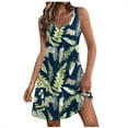 thumbnail image 1 of Pisexur Robe d'Été pour Femme Vintage à Fleurs, Robe de Plage Graphique Hawaïenne, Décontractée, Ample, Sans Manches, Style Débardeur, avec Poche, 1 of 6