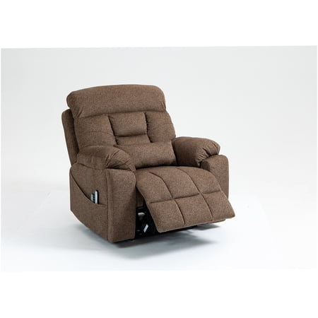 Brown Velvet Power Lift Recliner Chair with Heat and Massage, 180° Flat Zero Gravity, 400lbs Capacity, Oversized Comfort for Big and Tall, Dual Cup Holders, 2 Remotes