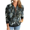 thumbnail image 3 of XUNKUSGA Jackets for Women Floral Print Long Sleeve Bomber Jacket Women Zip Up Front Open Cardigans for Women with Pocket Hiking Clothes for Women S-2XL, 3 of 5