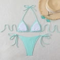 thumbnail image 6 of vigerkar Women Ruffle Trim Triangle Bikini Sets Halter String 2 Piece Swimsuits High Cut Bathing Suits (Mint Green, M), 6 of 9