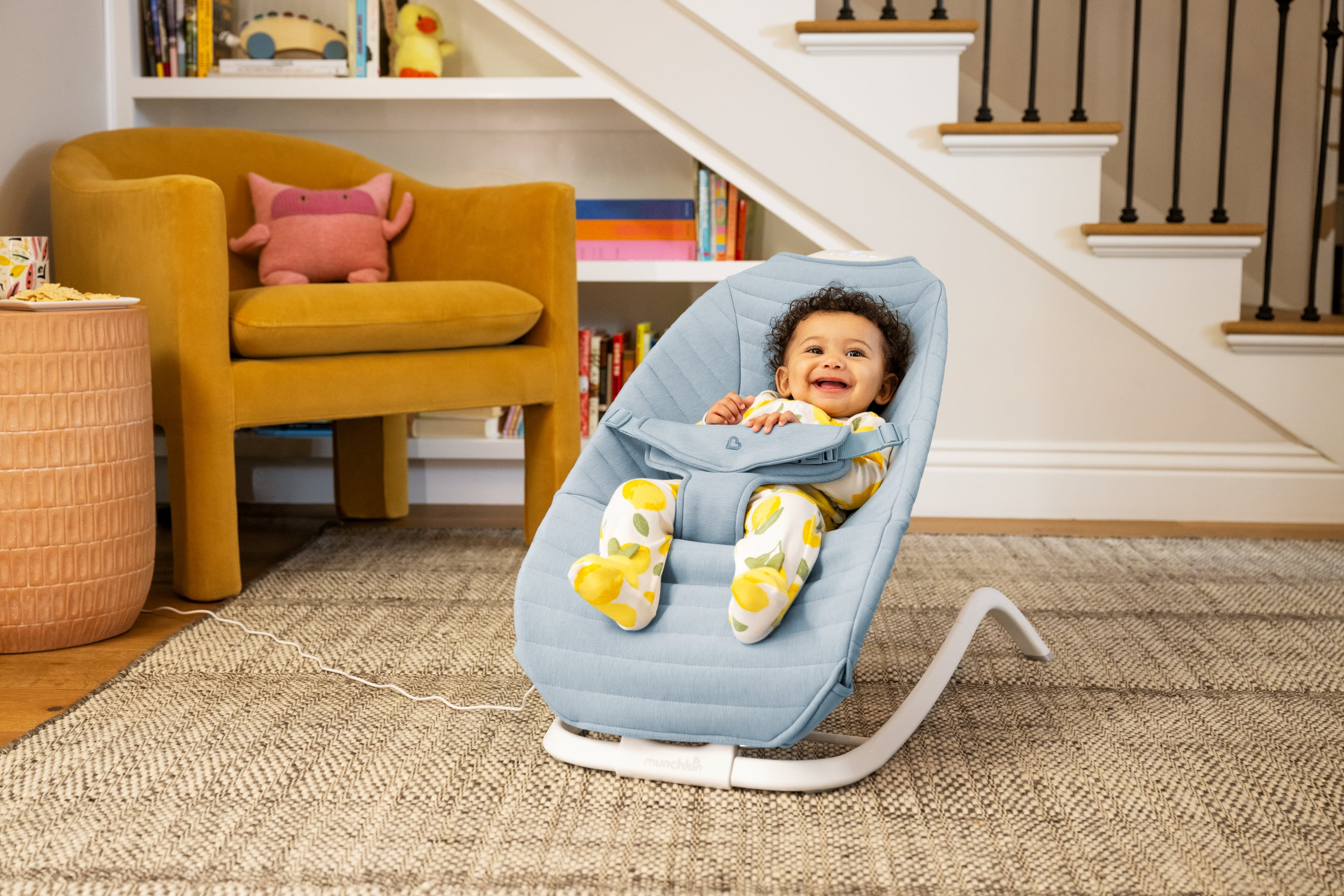 Munchkin® Premium Seat Cover for Bouncer & Rocker, Soft, Machine Washable, Removable Fabric, Ice Blue