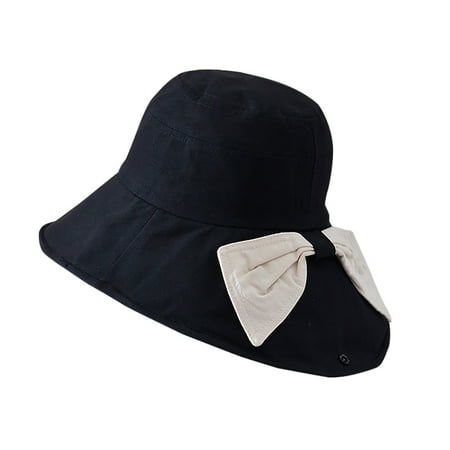 

Dadaria Womens Hats with Brim Ladies Double Face Covering Hat Summer Sun Protection Hat Fisherman Hat Black One Size Women