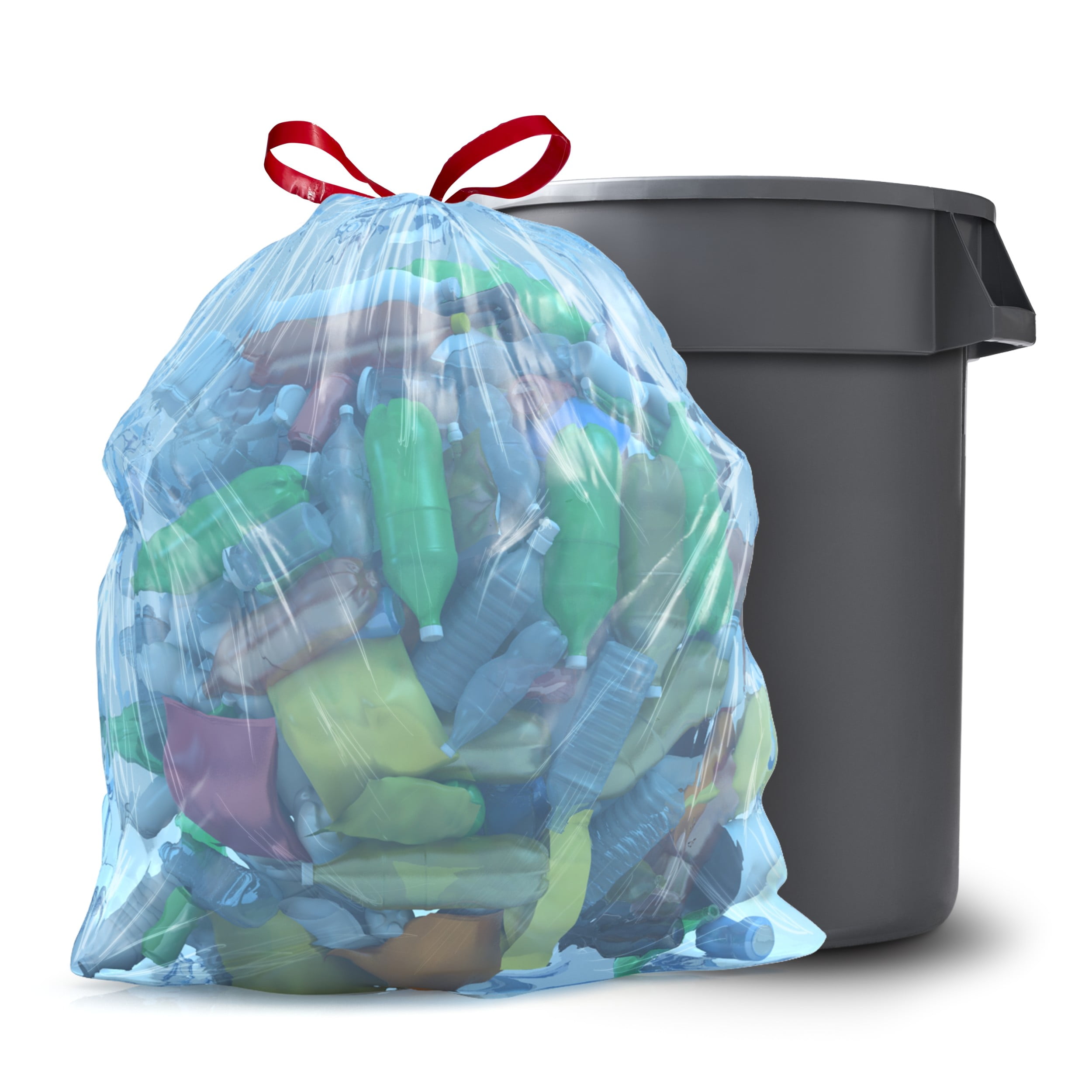Glad 30 Gallon Large Drawstring Multipurpose Trash Bags 15 ea, Trash Bags