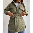 thumbnail image 4 of Txlixc Chaqueta acolchada para mujeres con cinturón ligero, cómodo, cálido, de manga larga de una sola fila Txlixc moda, 4 of 5