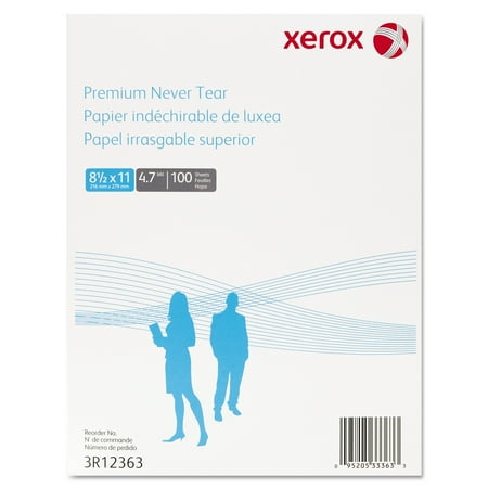 Xerox Revolution Premium Never Tear Paper, 8.5 x 11, 4.7 mil, 92 Bright, White, 100/PK