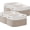 White&Light Brown, variant on HBlife Set of 4 Storage Cubes-13 X 9 X 7.5 in, Cotton Rope Basket with Handles, White&Light Brown