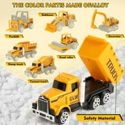 Huge Wave Construction Vehicles Boys Toy Playsets, Construction Truck with 6 Alloy Cars, Sounds and Lights, Kids Christmas & Birthday Gifts for 3 4 5 6 Years Old Boys