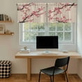 thumbnail image 5 of Spring Flowers Tier Curtains 36 Inch Length, Country Pink Peach Blossoms Botanical Floral Cafe Short Curtains for Bathroom Over Sink, Small Kitchen Curtain Light Filtering Drapes 2 Panels 27.5"Wx36"L, 5 of 8
