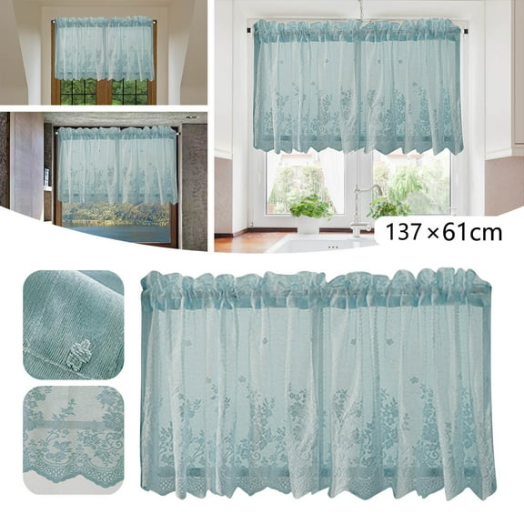 Lace Floral Lace Curtains Kitchen Coffee Curtains Bedroom Rod Curtains Lace Short Curtains Lace Curtains 54 X 24 Inches 1Panels Polyester Curtains,C,Polyester
