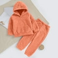 thumbnail image 2 of TAIAOJING Boys Girls Fuzzy Pants Set Outfits Kids Hoodies Sets Two Pieces Outfit Kids Bear Ear Hoodie Sweatshirt With Sweatpants 6-12 Months, 2 of 3