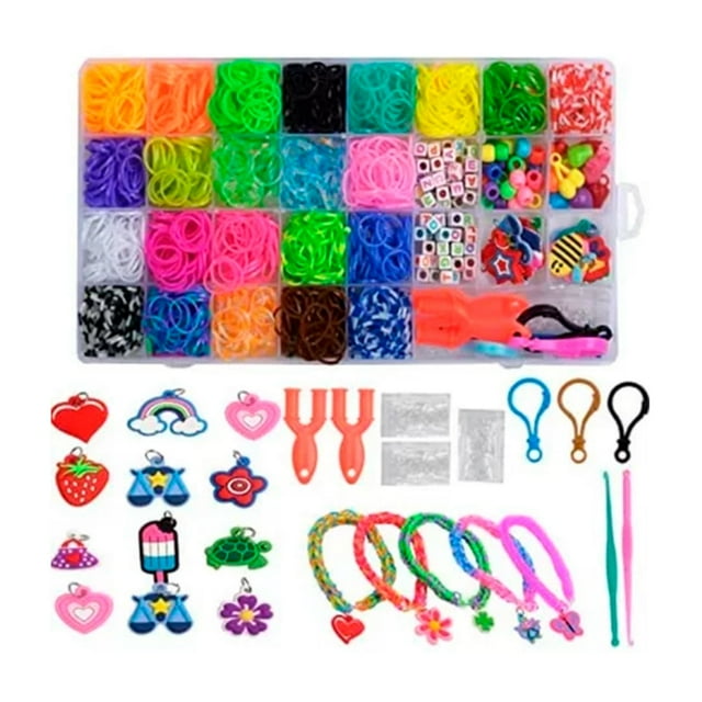 Kit para hacer pulseras elásticas de 23 colores con caja de almacenamiento de 1500 Ba