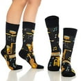 thumbnail image 2 of BAMBOOVEN Men & Women Fun Dress Socks,Colorful Funny Novelty Cotton Socks (Medium,Coffee,6 Variety Pairs),Cotton Socks_989 1007, 2 of 7