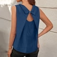 thumbnail image 4 of Vmvidoty Women Blouses Dressy Casual Summer Short Sleeve Shirts Crew Neck Pleated Tunic Tops Navy L, 4 of 8