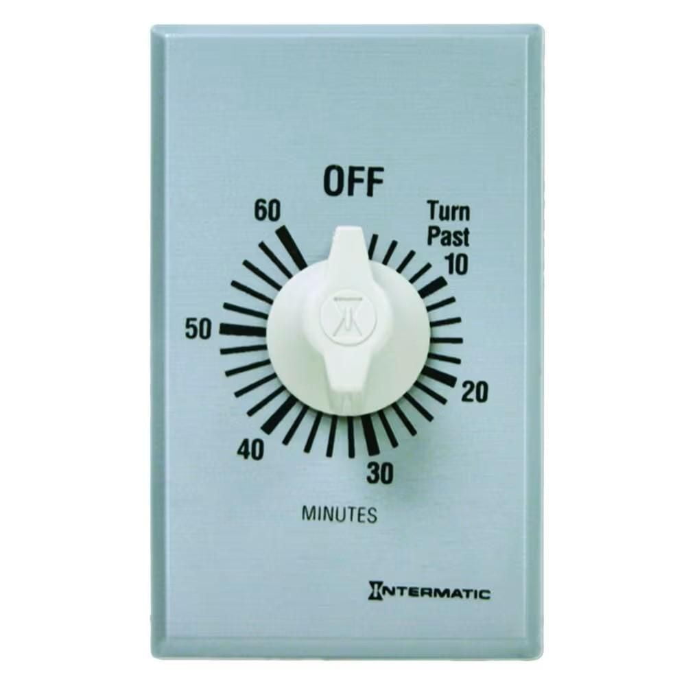 Intermatic Spring Wound Countdown Timer, 125-277 VAC, 50/60 Hz, SPST, 60 Minute Max, Without Hold