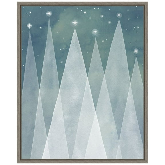 Amanti Art Mod Evergreens II Framed Canvas Wall Art Print