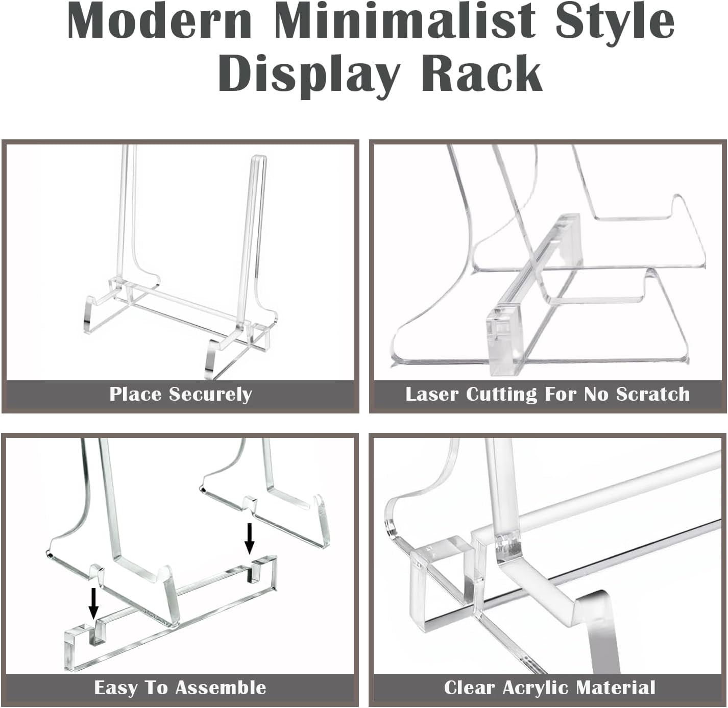 5.9 inch Clear Acrylic Easel Display Stand, Plate Stands for Display, Suitable for Plates, Picture Frames, Cookbooks, Easels, Artwork, and More