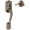 Antique Pewter, variant on Schlage FE285CAM505ACCRH Camelot Lower Handleset For Schlage Deadbolts - Brass